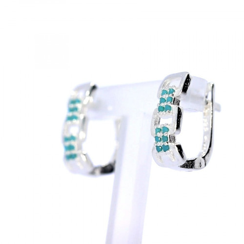 Silver earrings with zircon