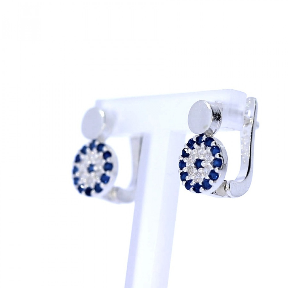 Серебряные серьги с цирконом