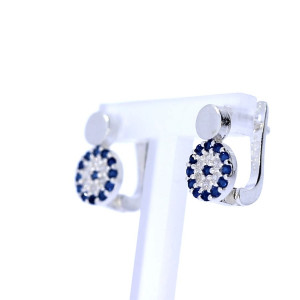 Серебряные серьги с цирконом