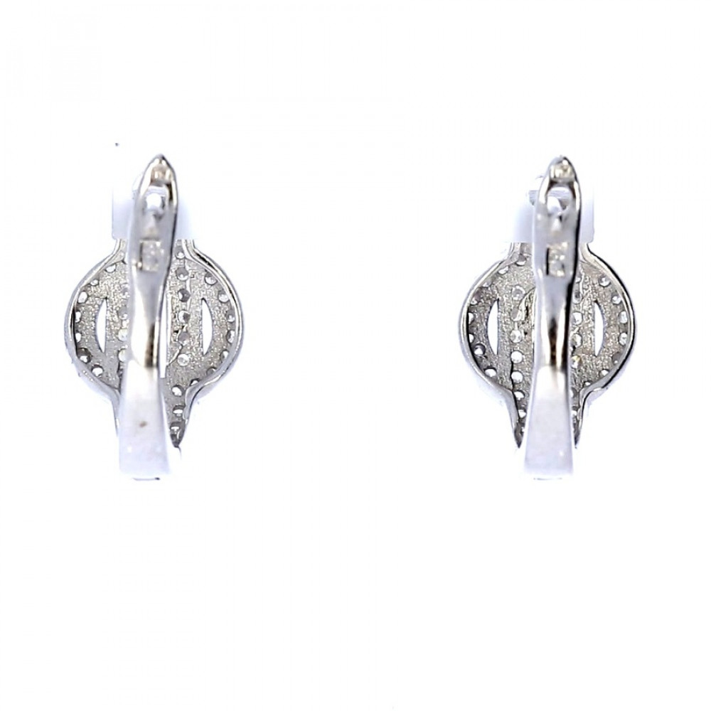 Silver earrings with zircon