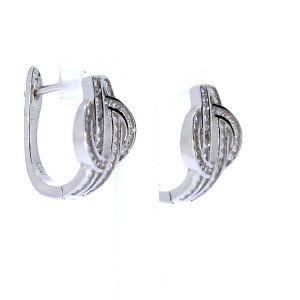 Silver earrings with zircon