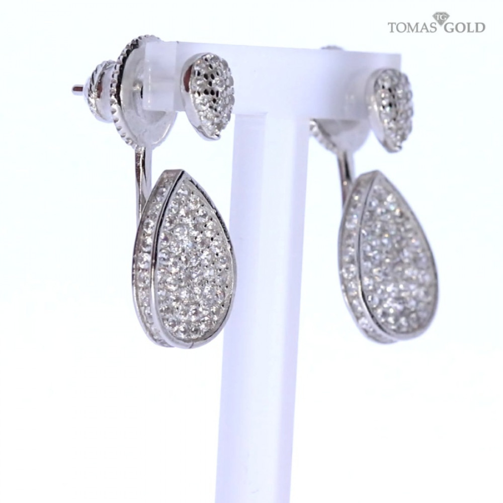 Hõbekõrvarõngad tsirkoonidega