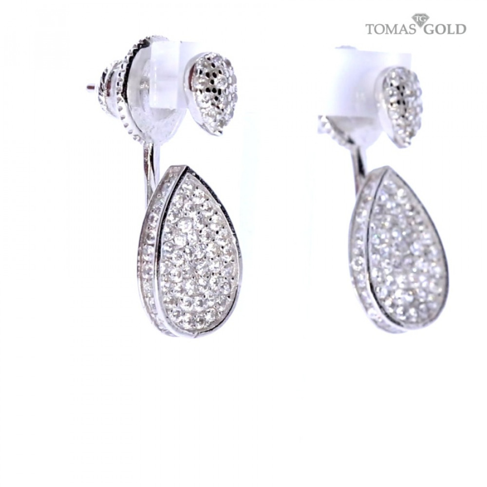 Hõbekõrvarõngad tsirkoonidega