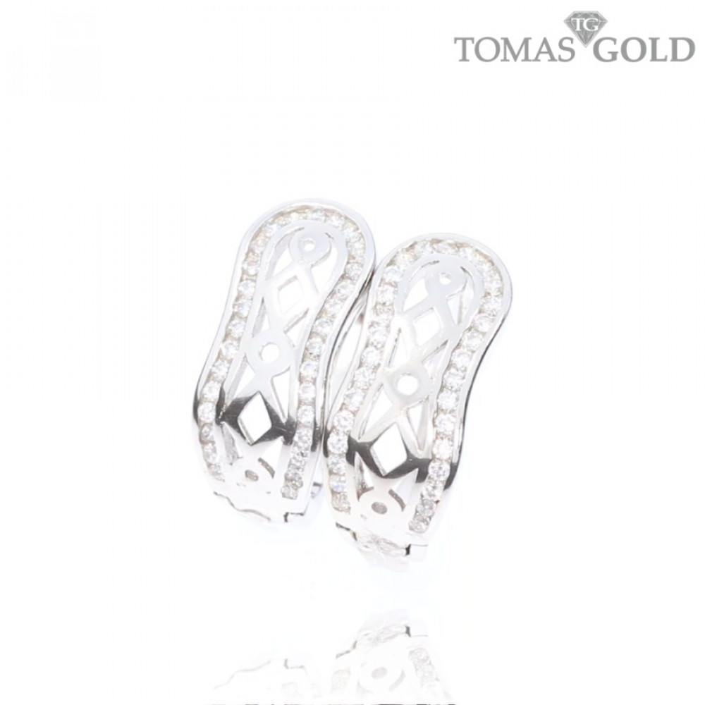 Серебряные серьги с цирконом