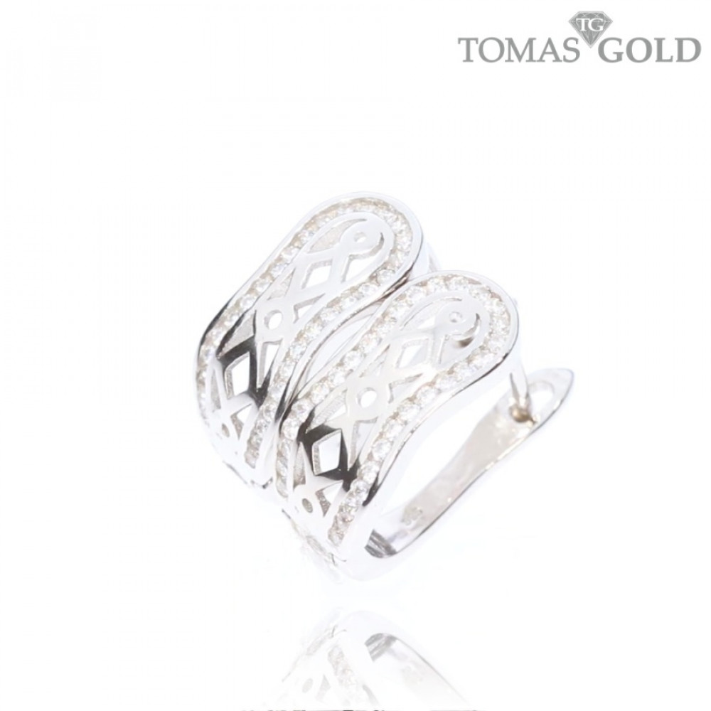 Серебряные серьги с цирконом