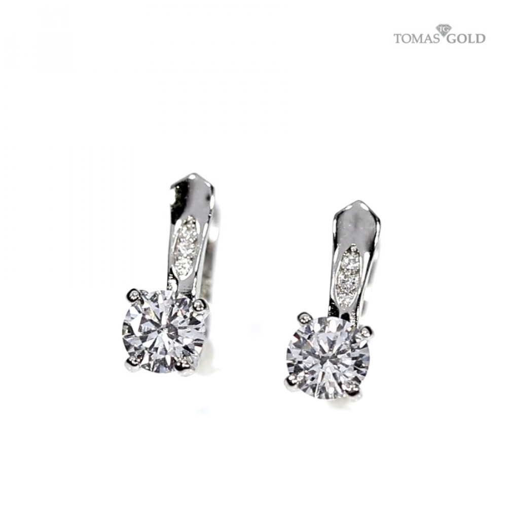 Серебряные серьги с цирконом