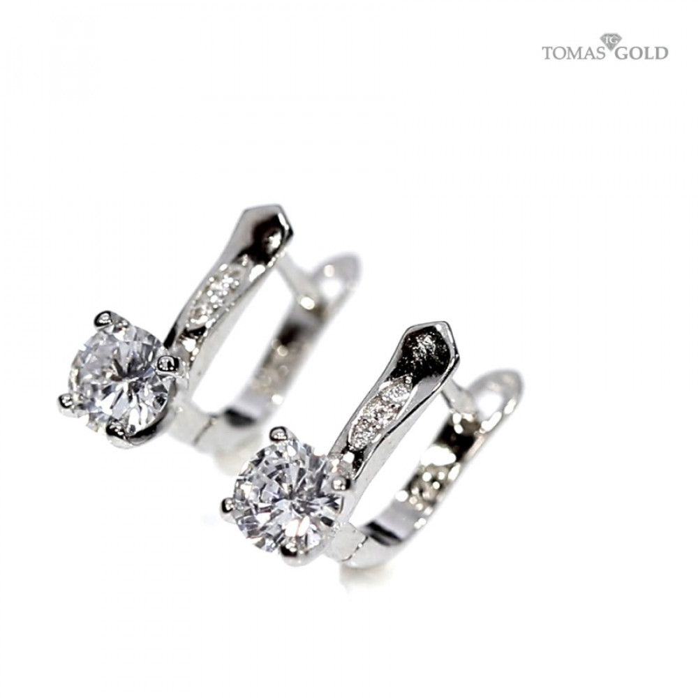 Серебряные серьги с цирконом