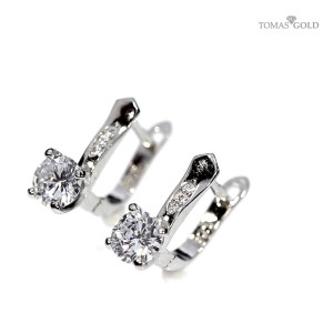 Серебряные серьги с цирконом