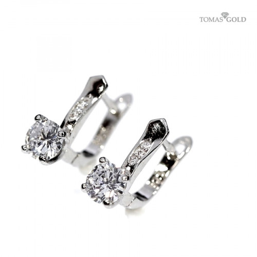 Серебряные серьги с цирконом