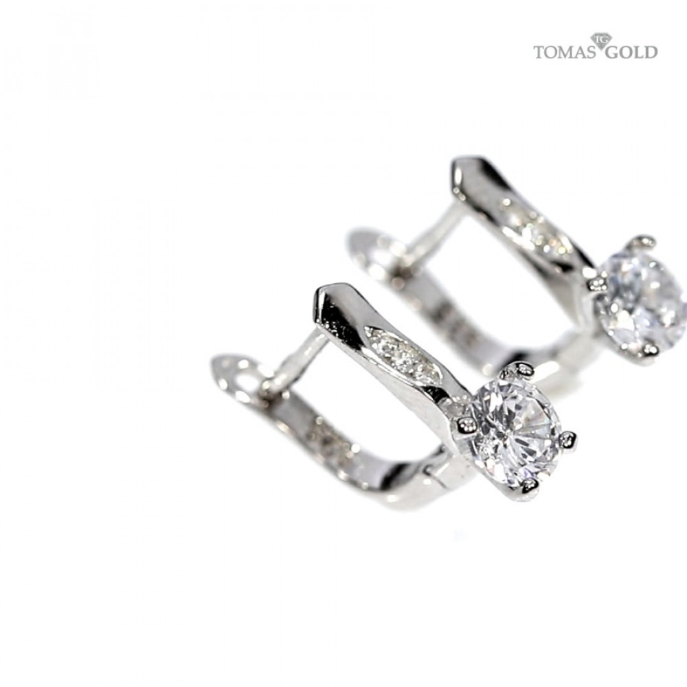 Серебряные серьги с цирконом