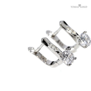 Серебряные серьги с цирконом