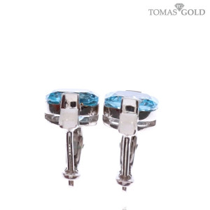 Silver earrings with topaz