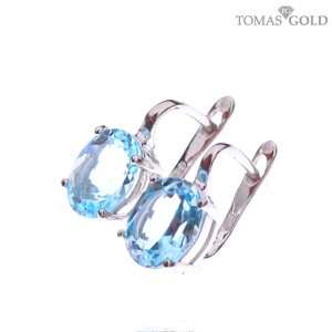 Hõbekõrvarõngad topaasiga