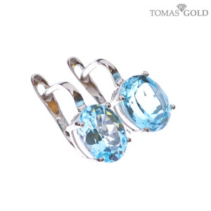 Hõbekõrvarõngad topaasiga