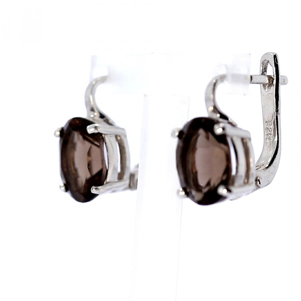 Sidabriniai auskarai su kvarcu