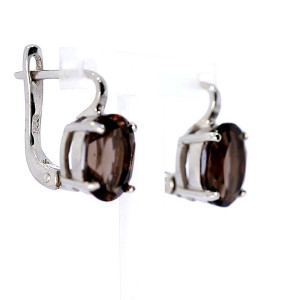 Sidabriniai auskarai su kvarcu