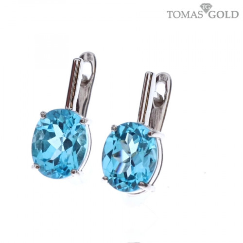 Серебряные серьги с топазом