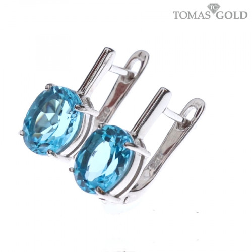 Серебряные серьги с топазом