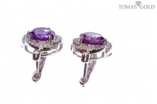 Sidabriniai auskarai su aleksandritu