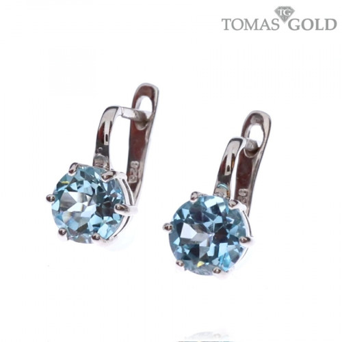 Серебряные серьги с топазом