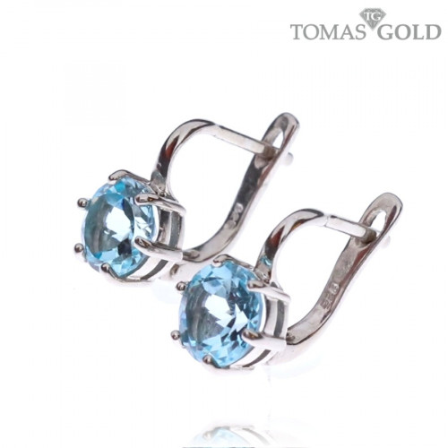 Серебряные серьги с топазом