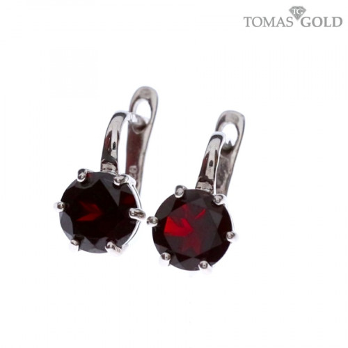Серебряные серьги с гранатом
