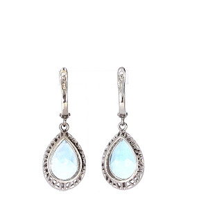 Sidabriniai auskarai su topazu