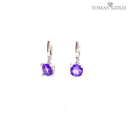 Silver earrings with tanzanite