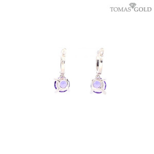 Silver earrings with tanzanite