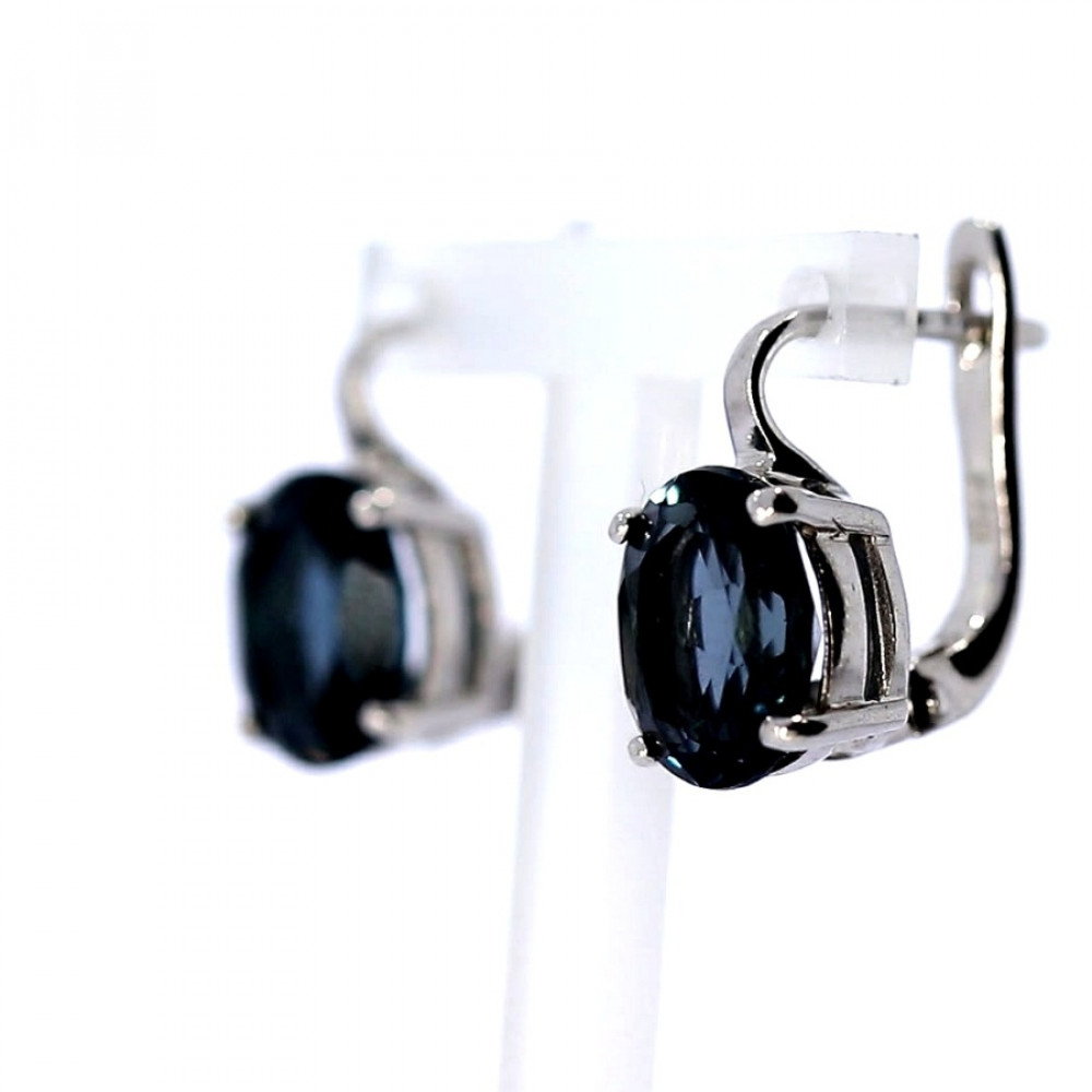 Серебряные серьги с Лондон топазом