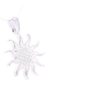 Silver pendant with zircon