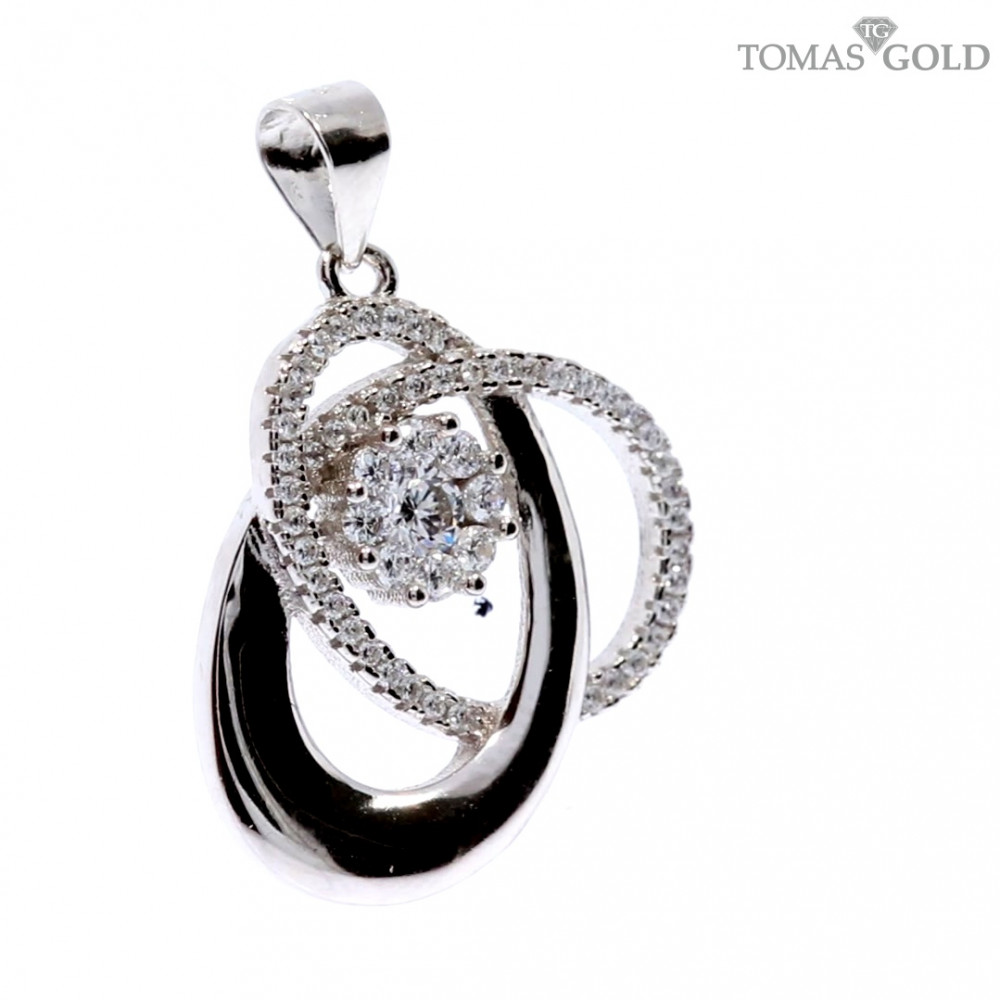 Silver pendant with zircon