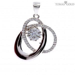Silver pendant with zircon