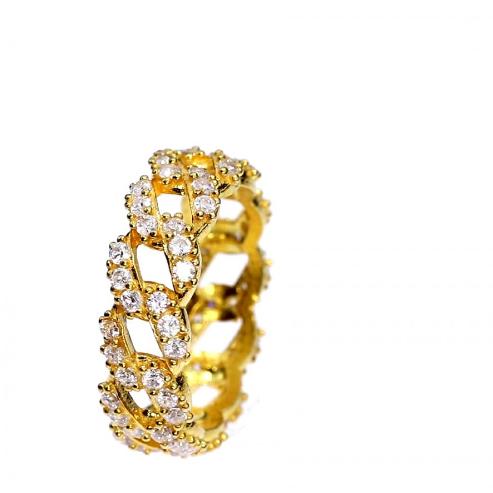 Silver ring with zircon