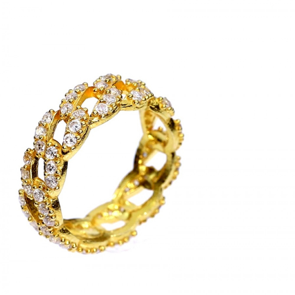 Silver ring with zircon