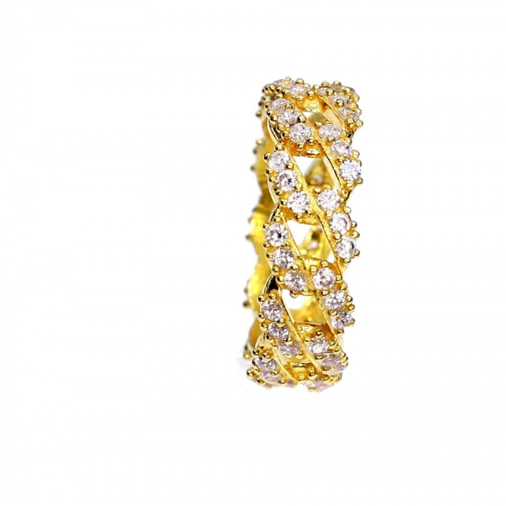 Silver ring with zircon