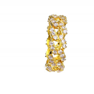 Silver ring with zircon