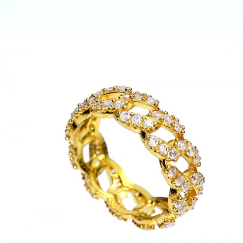 Silver ring with zircon