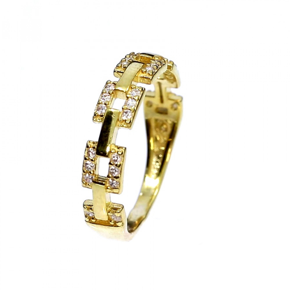 Silver ring with zircon