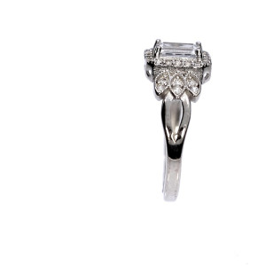 Silver ring with zircon