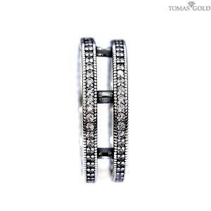 Silver ring with zircon