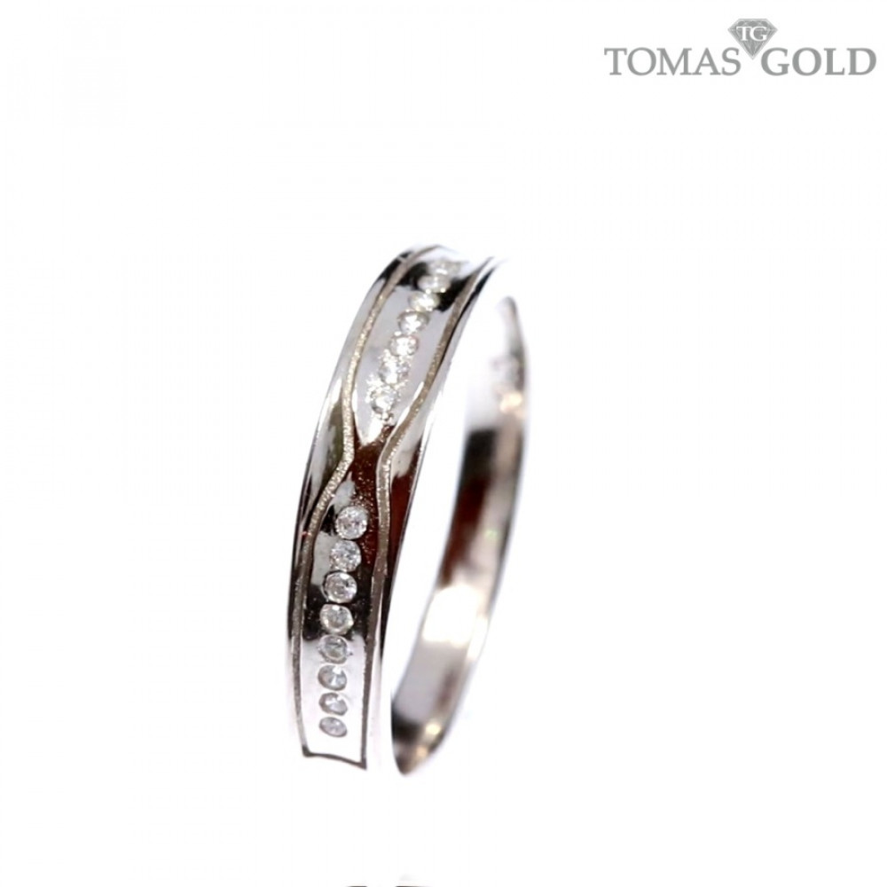 Silver ring with zircon