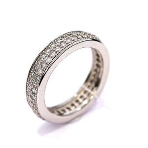 Silver ring with zircon