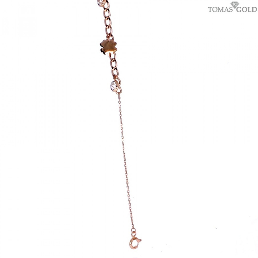 Gold bracelet with zircon