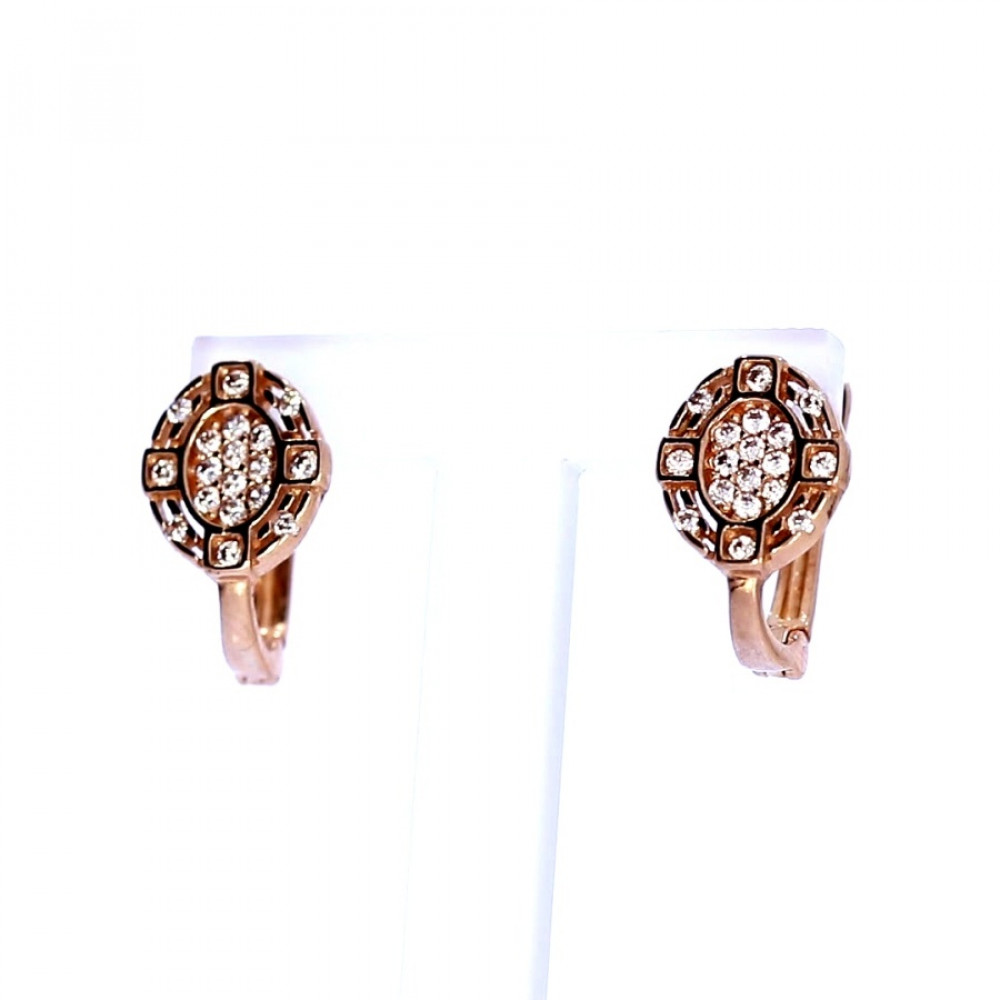 Золотые серьги с цирконом