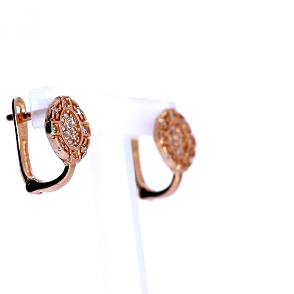 Золотые серьги с цирконом