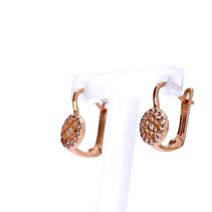 Gold earrings with zircon
