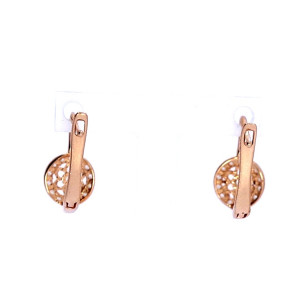 Gold earrings with zircon
