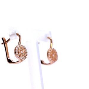 Gold earrings with zircon