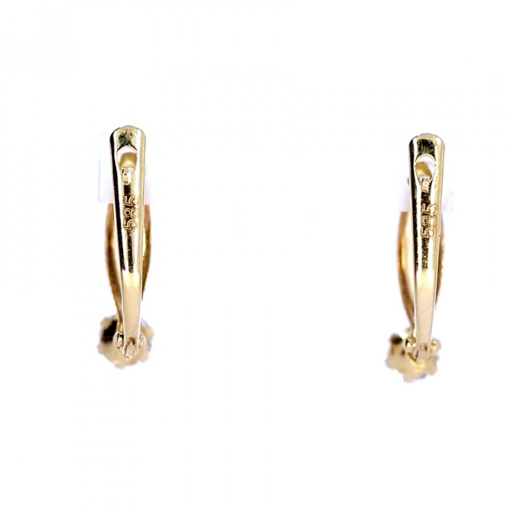 Gold earrings with zircon